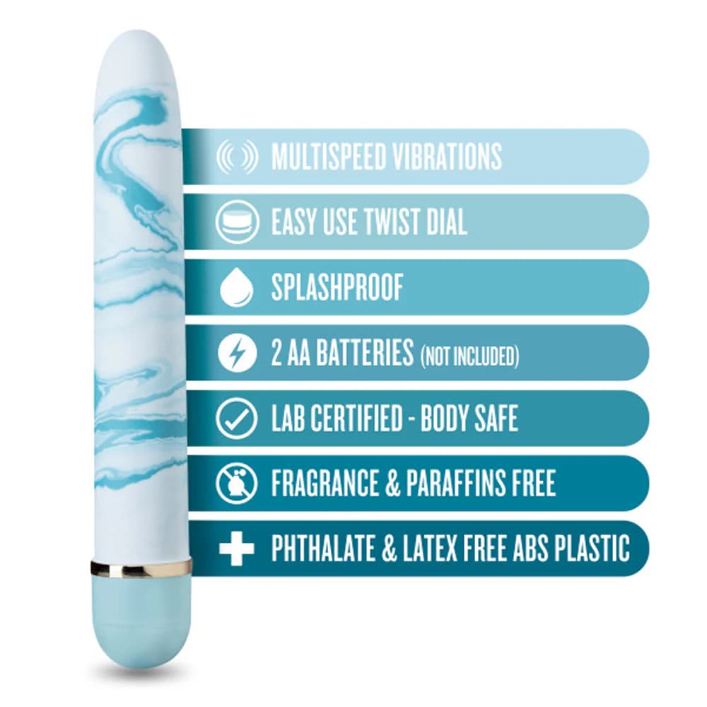 The Collection Blueberry Haze Slimline Vibrator Blue thumbnail 5