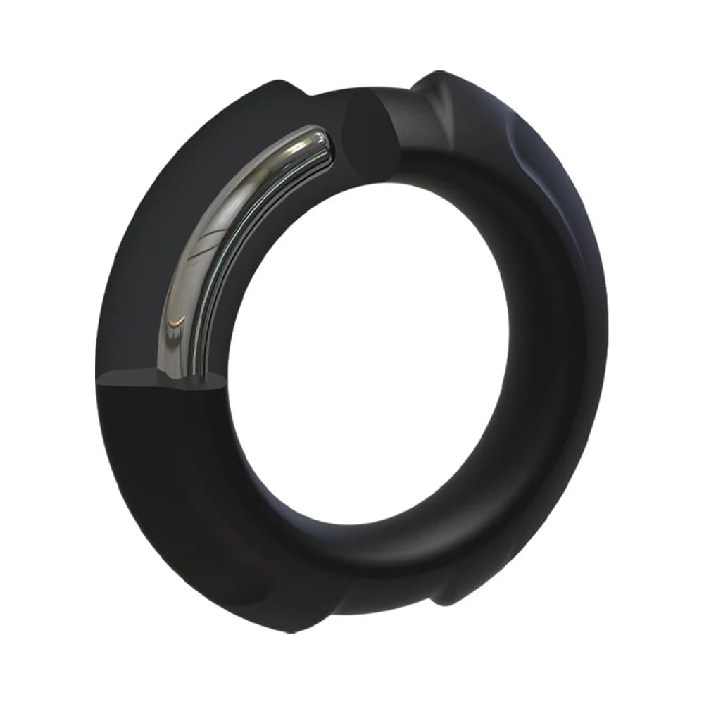 OptiMALE FlexiSteel Silicone, Metal Core Cock Ring 43 mm Black thumbnail 5