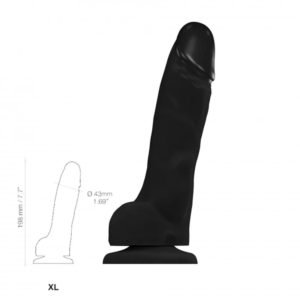 Strap-On-Me Realistic Collection Soft Realistic Dildo Black XL thumbnail