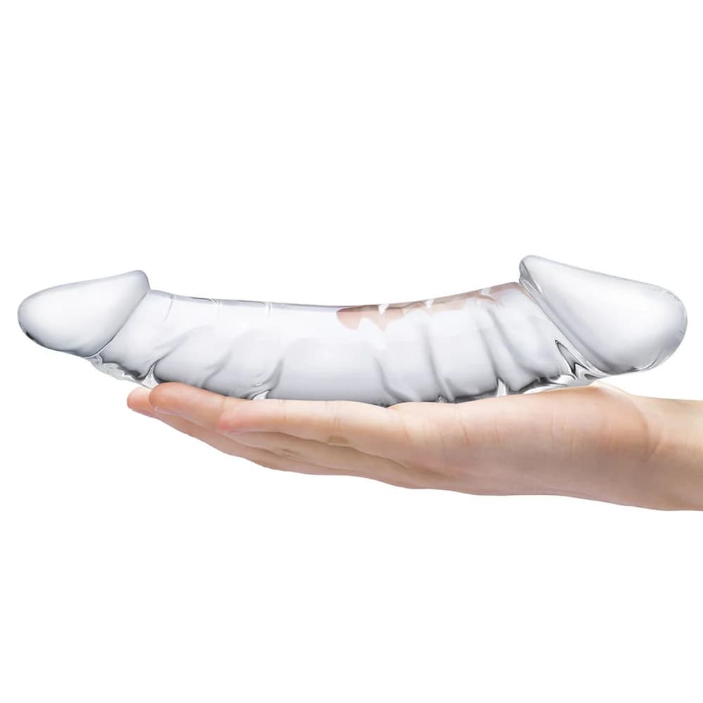 Glas 10.5 in. Girthy Realistic Glass Double Dong Dildo thumbnail 6