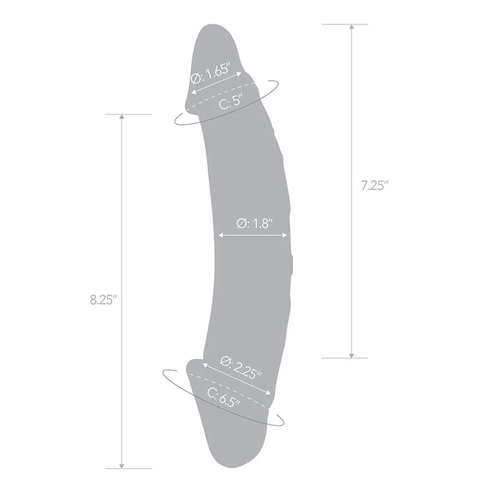 Glas 10.5 in. Girthy Realistic Glass Double Dong Dildo thumbnail 8