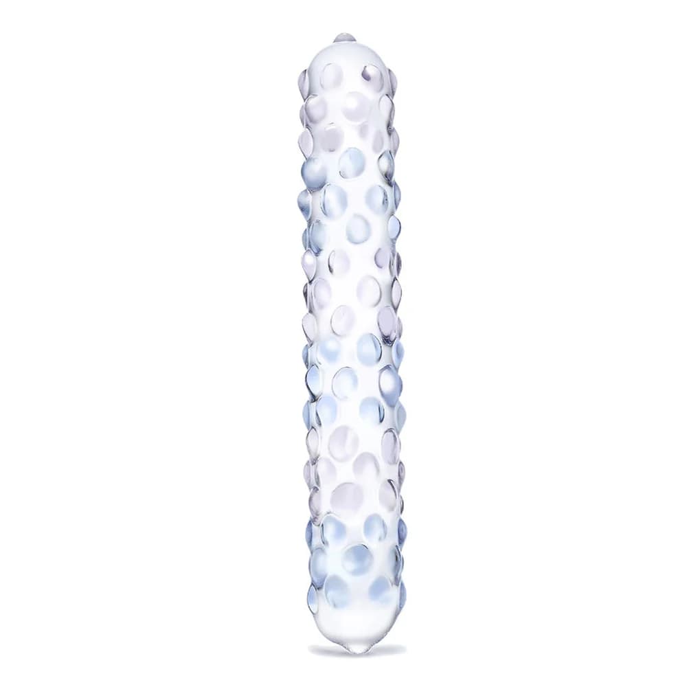 Glas 9 in. Purple Rose Nubby Glass Dildo thumbnail