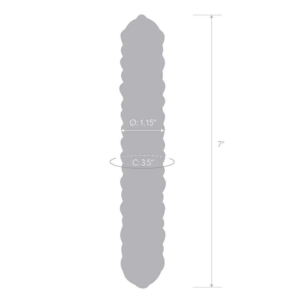Glas 9 in. Purple Rose Nubby Glass Dildo thumbnail 8