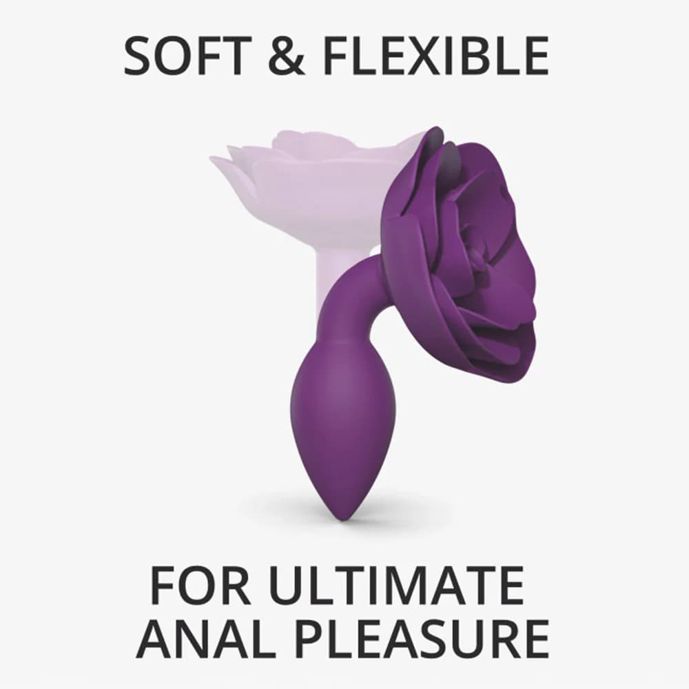 Love to Love Open Roses Silicone Anal Plug Purple Rain Small thumbnail