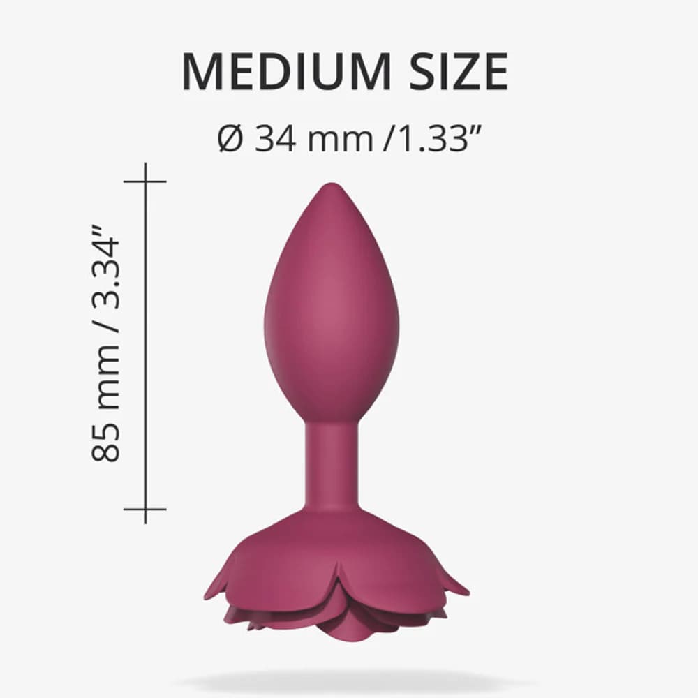 Love to Love Open Roses Silicone Anal Plug Plum Star Medium thumbnail 3