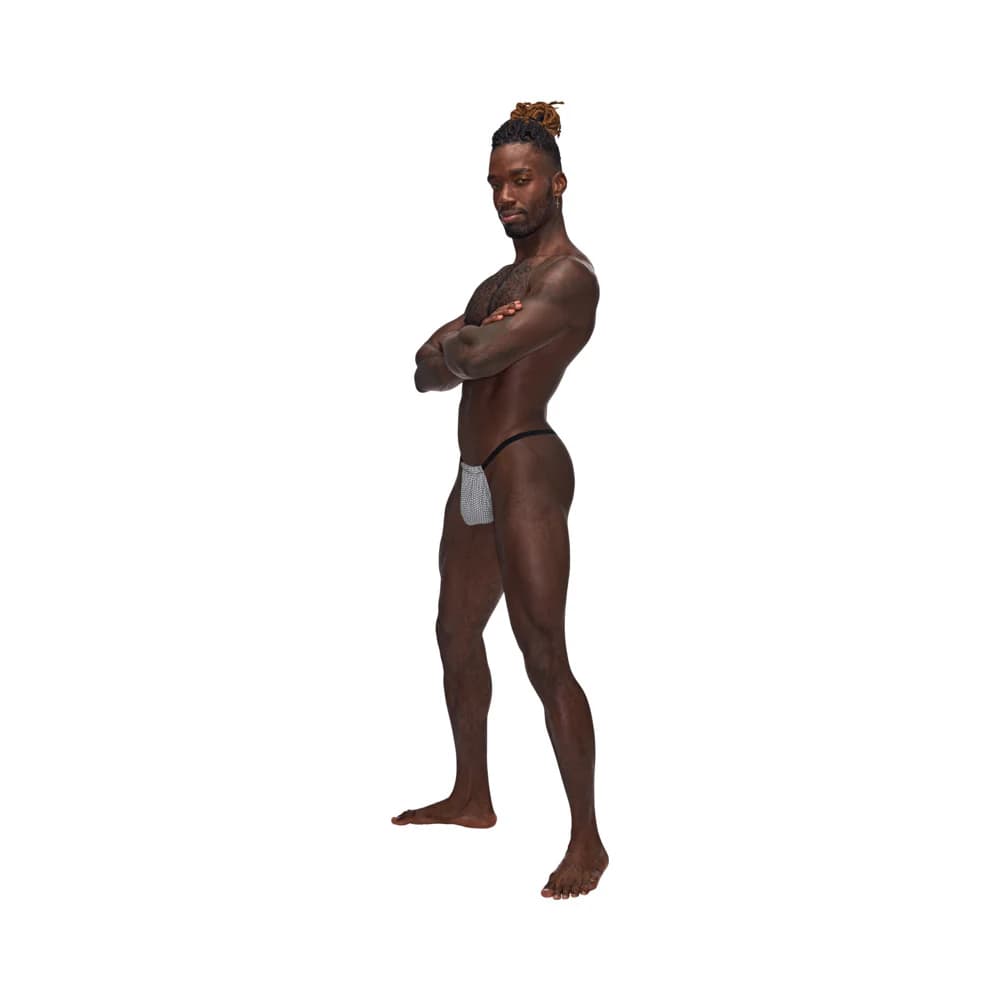 Male Power Sexagon Posing Strap Gray O/S thumbnail 3