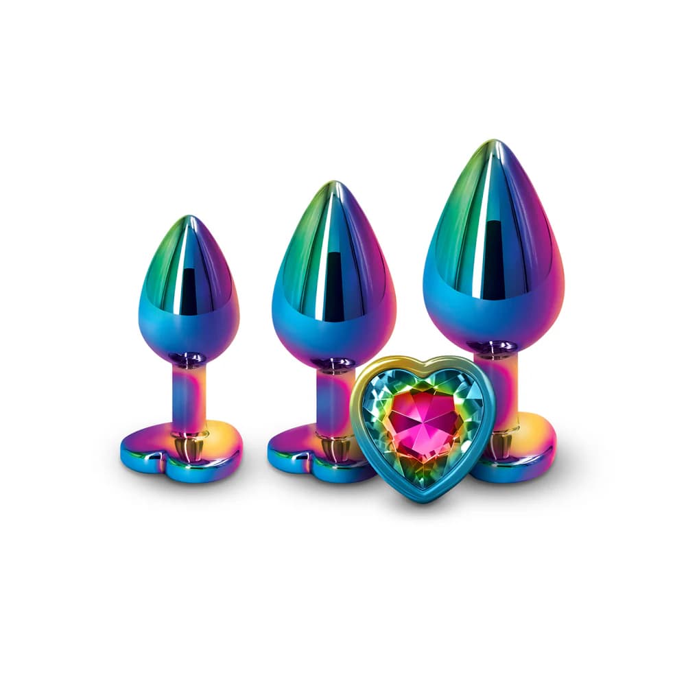 Rear Assets 3-Piece Metal Plug Kit Multicolor/Rainbow Heart thumbnail