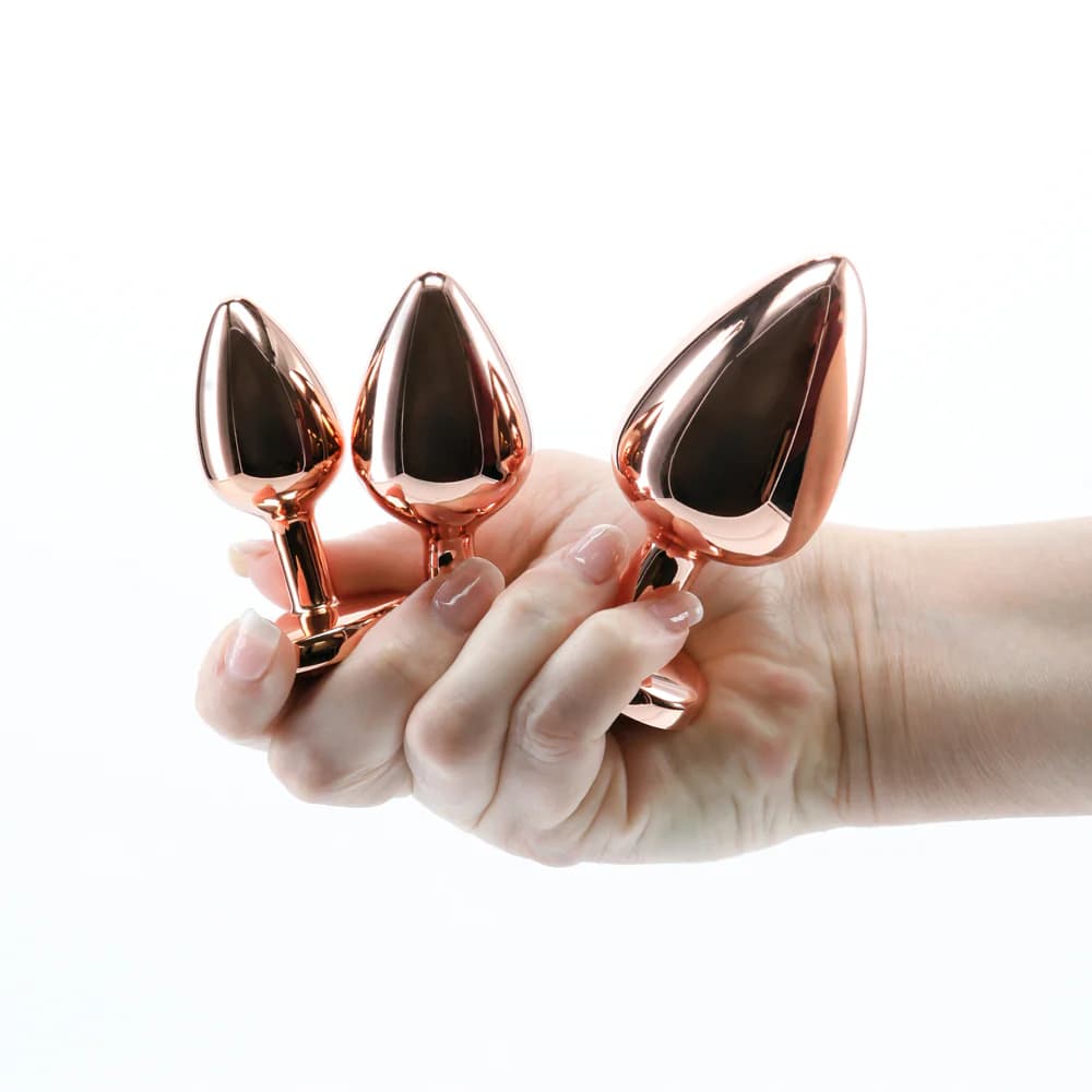 Rear Assets 3-Piece Metal Plug Kit Rose Gold/Pink thumbnail
