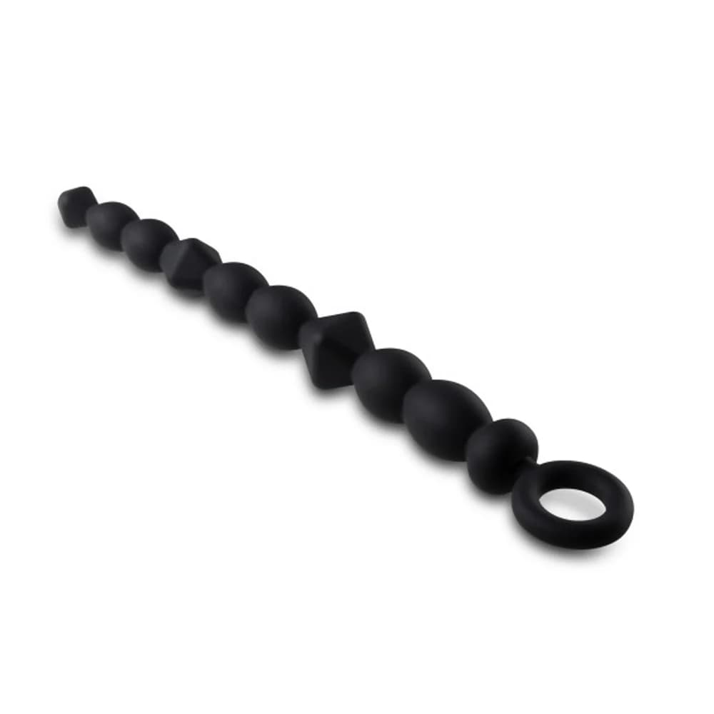 Anal Adventures Platinum Silicone Beginner Anal Beads Black thumbnail