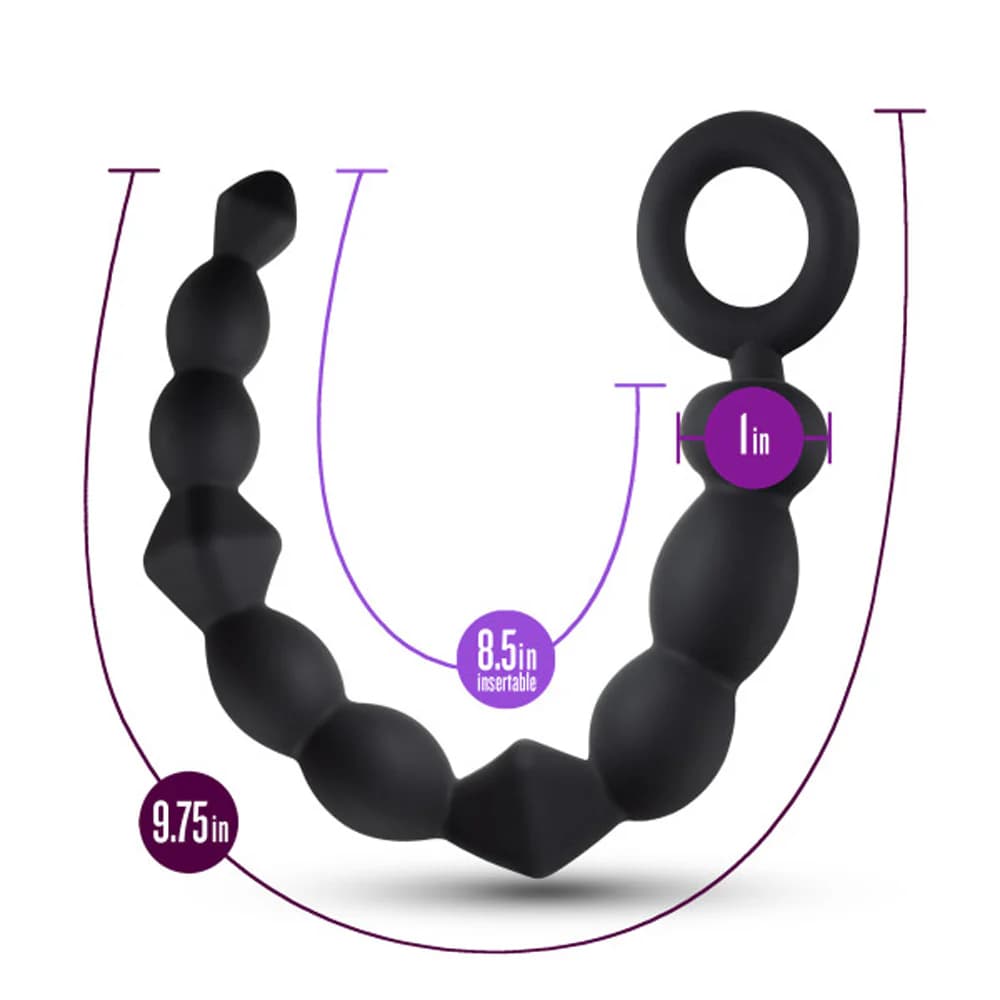 Anal Adventures Platinum Silicone Beginner Anal Beads Black thumbnail 5