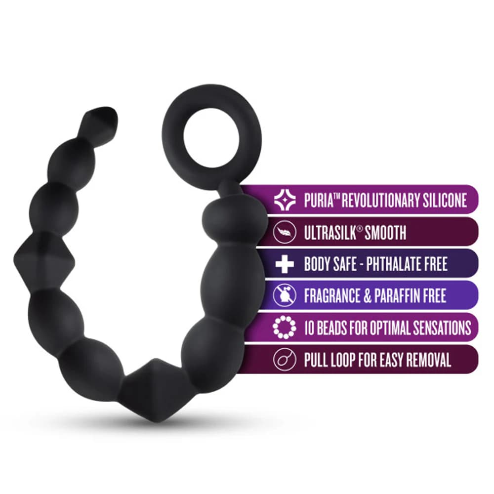 Anal Adventures Platinum Silicone Beginner Anal Beads Black thumbnail 6