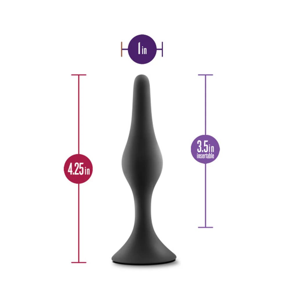 Anal Adventures Platinum Silicone Beginner Plug Medium Black thumbnail 5