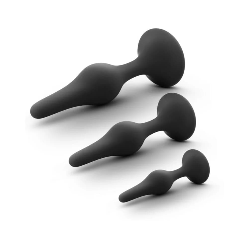Anal Adventures Platinum Silicone 3-Piece Beginner Plug Kit Black thumbnail 2