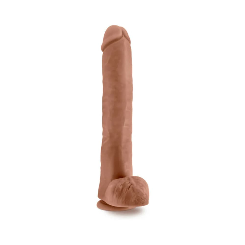 Au Naturel Daddy 14 in. Posable Dual Density Dildo with Balls Tan thumbnail 2