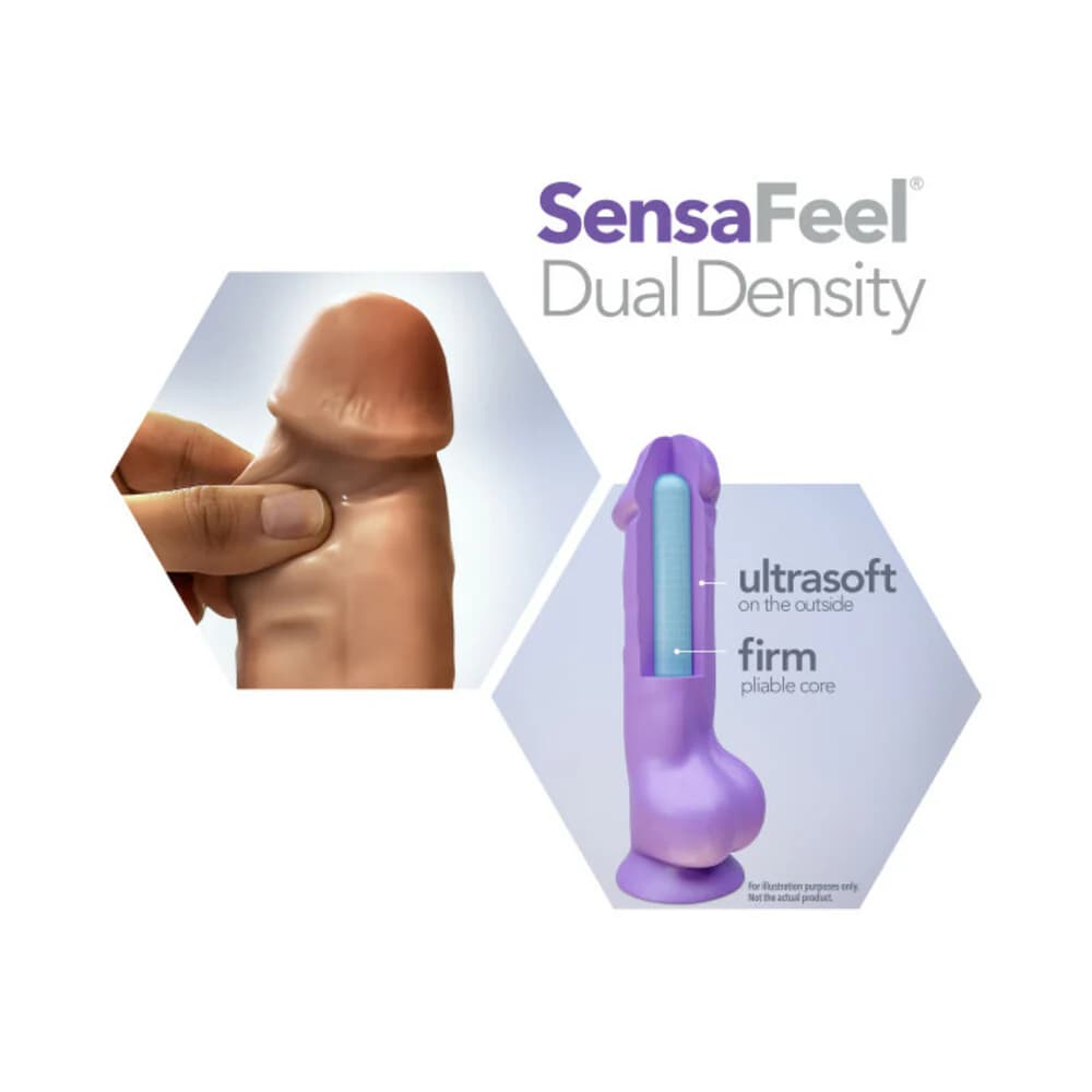 Au Naturel Daddy 14 in. Posable Dual Density Dildo with Balls Tan thumbnail 7