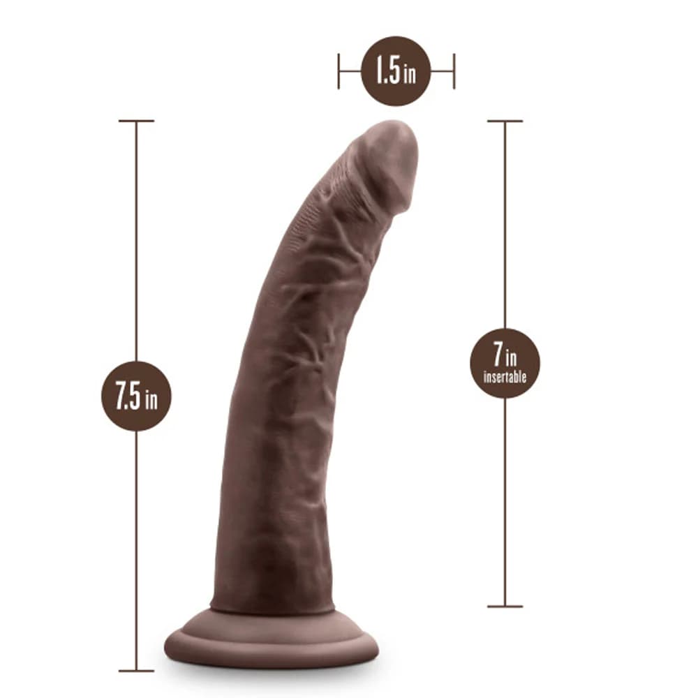 Au Naturel Jack 7 in. Posable Dual Density Dildo Brown thumbnail 5