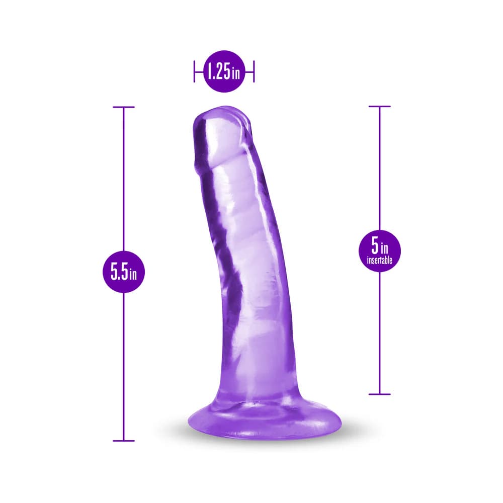 B Yours Plus Hard n' Happy 5 in. Dildo Purple thumbnail 5