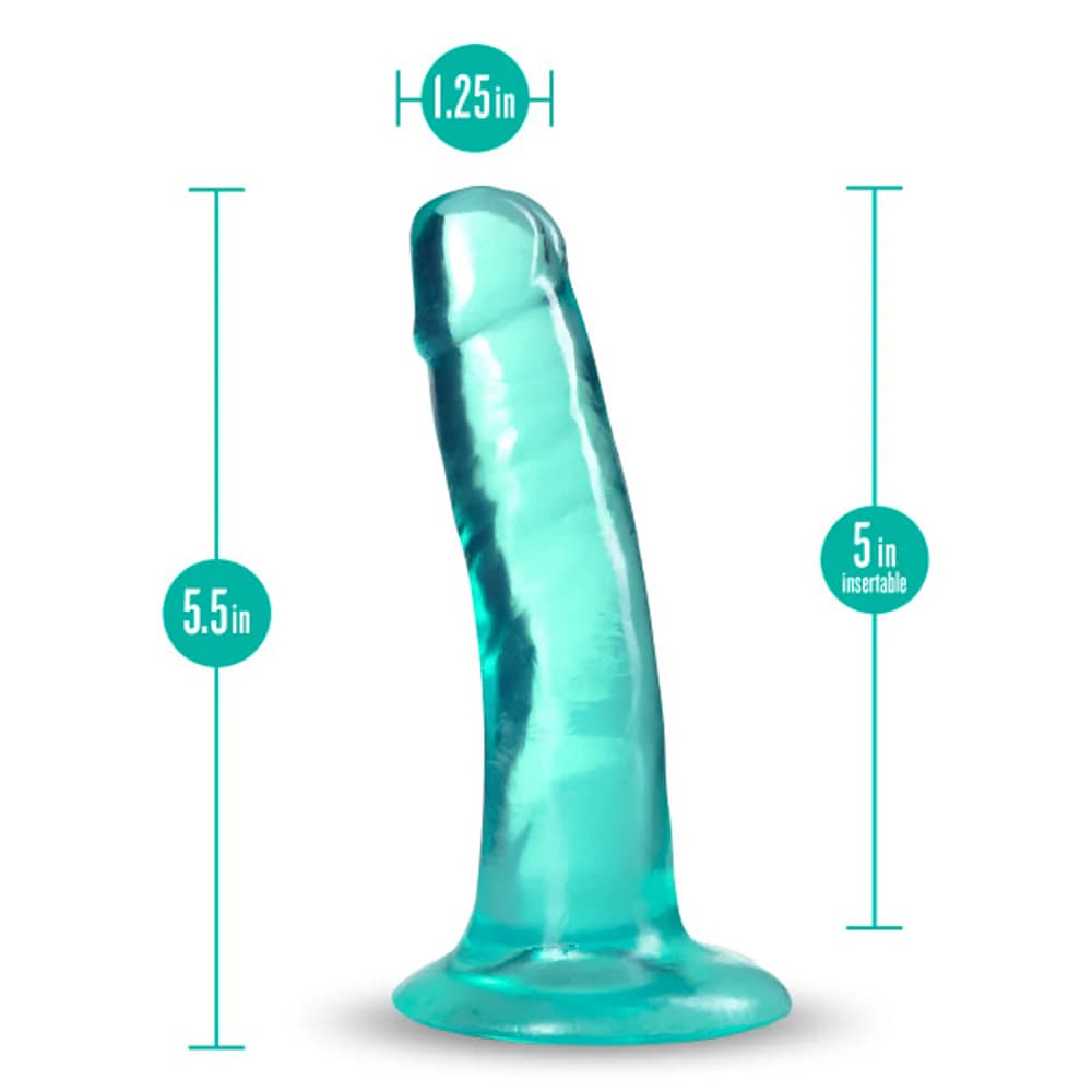 B Yours Plus Hard n' Happy 5 in. Dildo Teal thumbnail 5