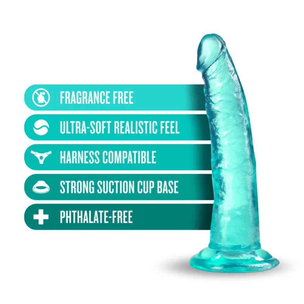 B Yours Plus Lust n' Thrust 7 in. Dildo Teal thumbnail 6