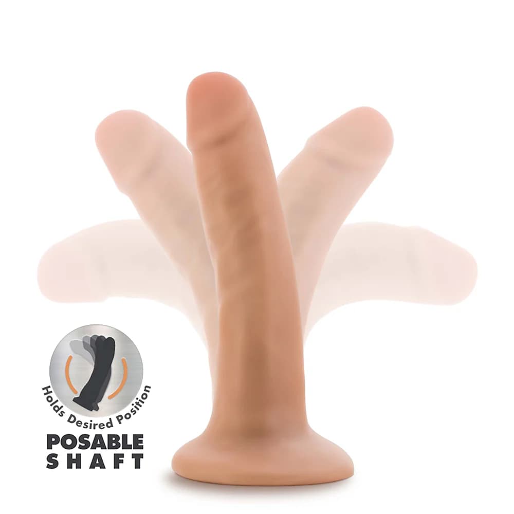 Dr. Skin Plus Realistic 5 in. Triple Density Posable Dildo Beige thumbnail 5