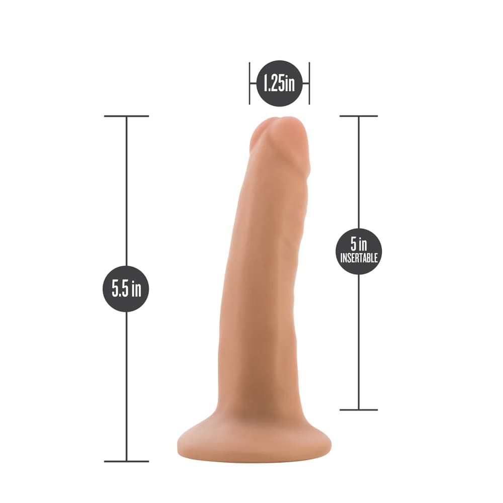 Dr. Skin Plus Realistic 5 in. Triple Density Posable Dildo Beige thumbnail 6