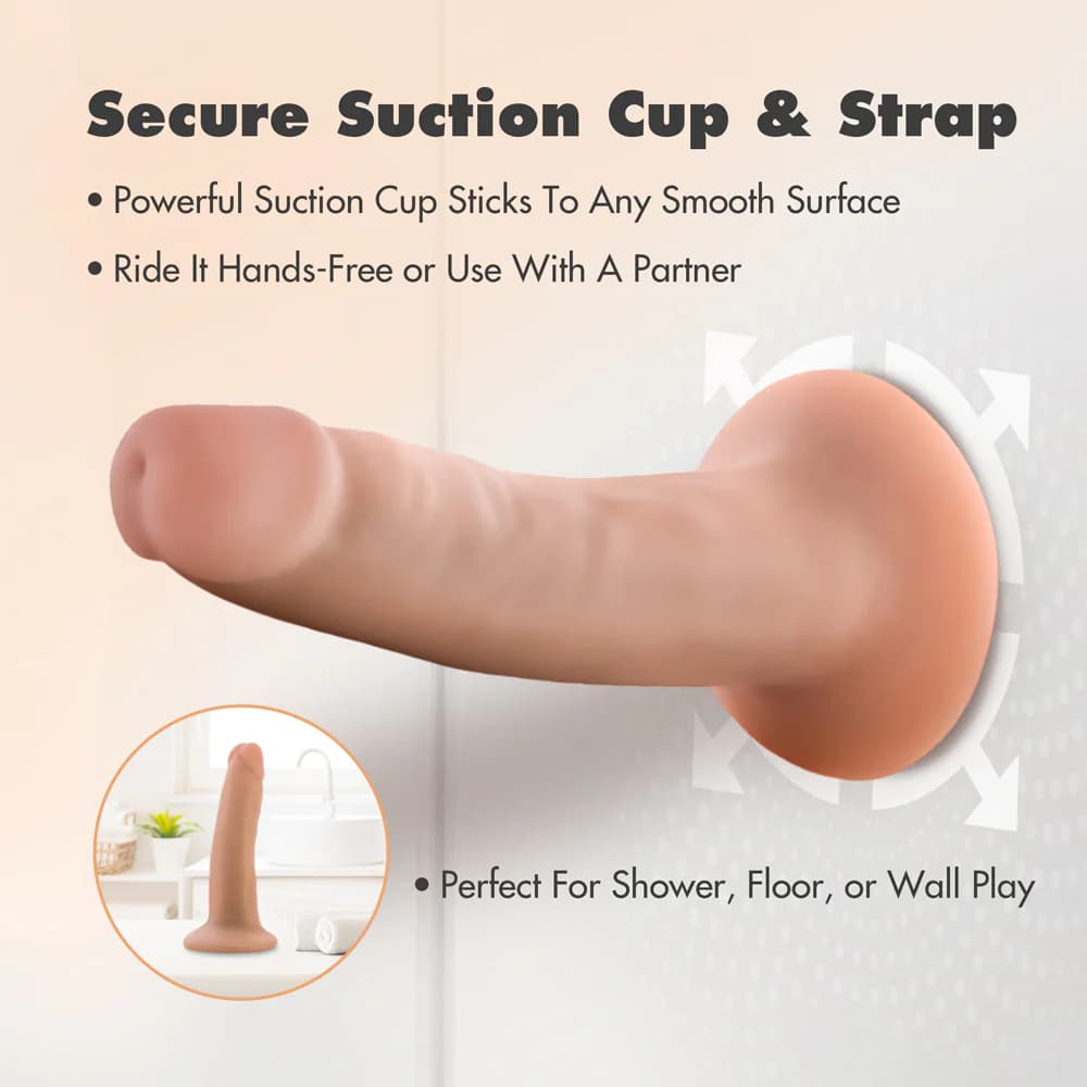 Dr. Skin Plus Realistic 5 in. Triple Density Posable Dildo Beige thumbnail 9