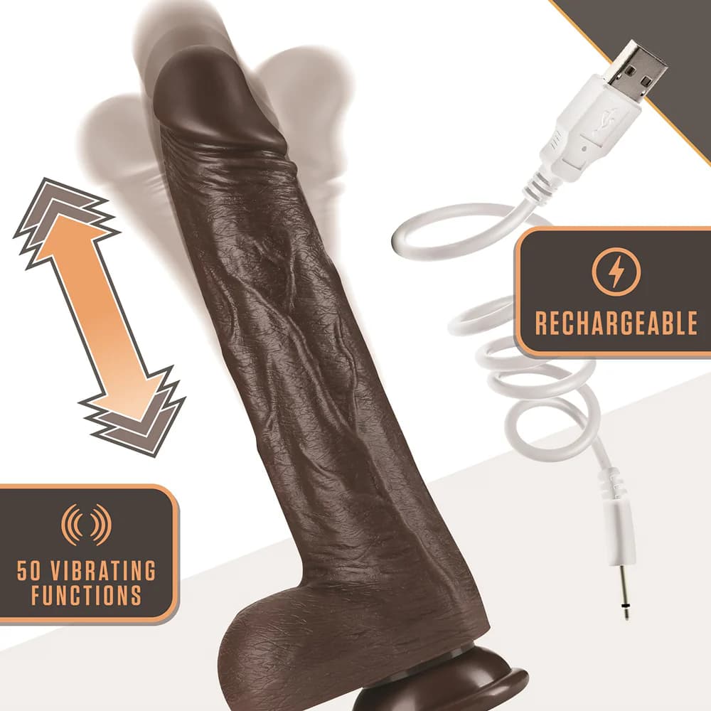 Dr. Skin Dr. Murphy 8 in. Thrusting & Gyrating Dildo with Remote Control Brown thumbnail 6