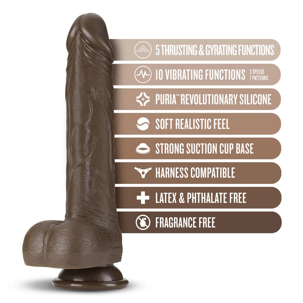 Dr. Skin Dr. Murphy 8 in. Thrusting & Gyrating Dildo with Remote Control Brown thumbnail 8