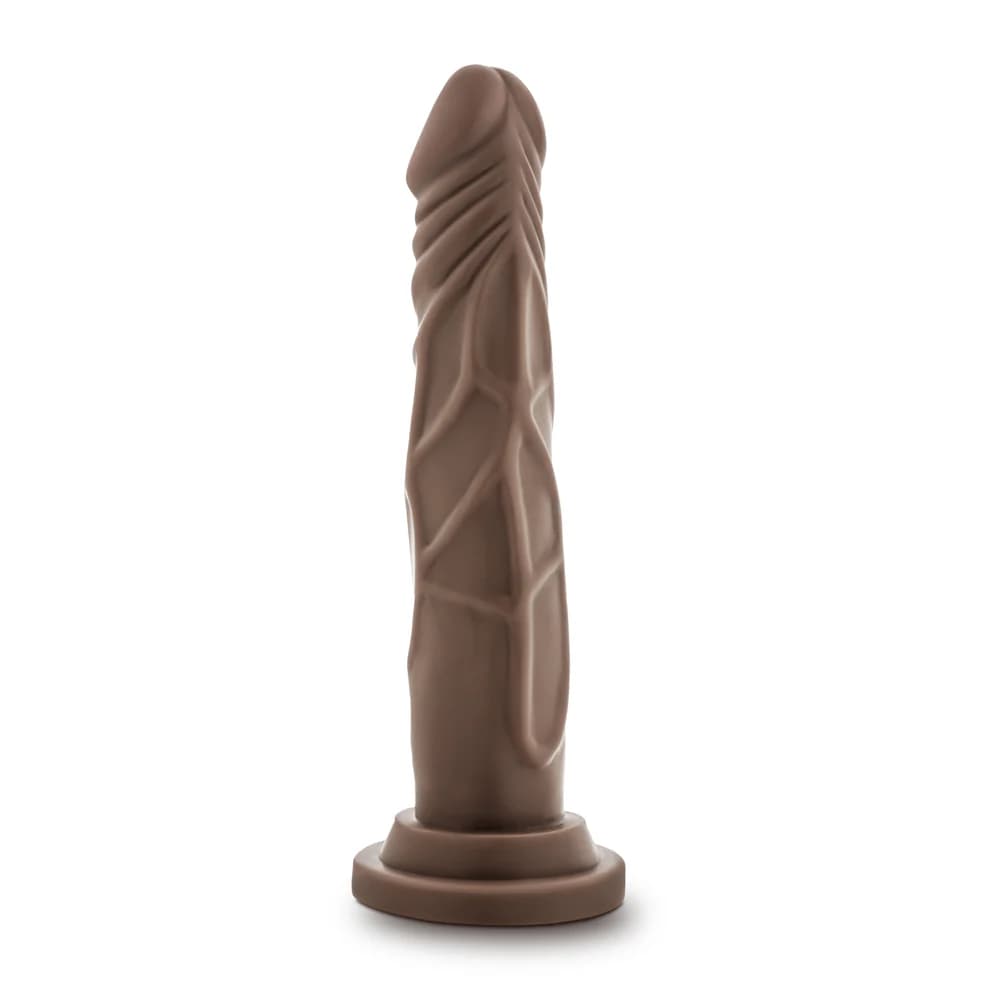 Dr. Skin Silicone Dr. Carter Realistic 7 in. Posable Dildo Brown thumbnail 3