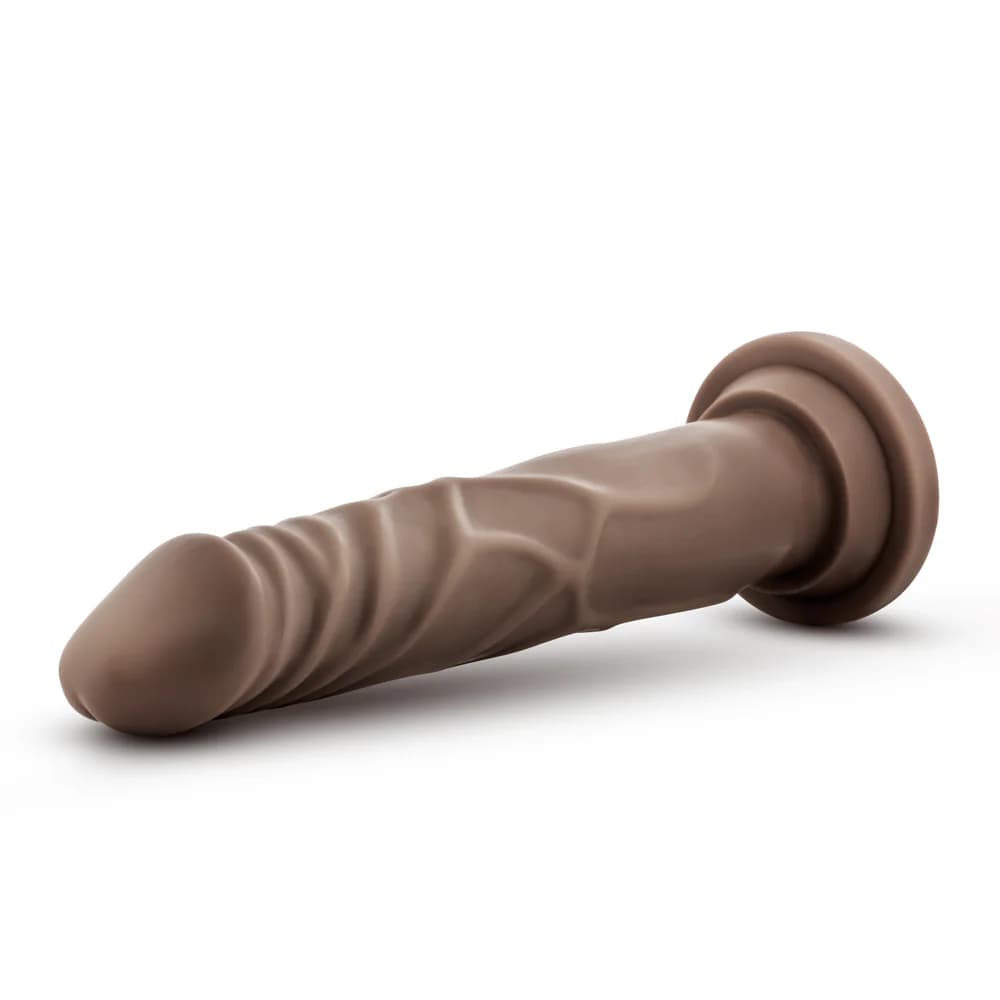 Dr. Skin Silicone Dr. Carter Realistic 7 in. Posable Dildo Brown thumbnail 4