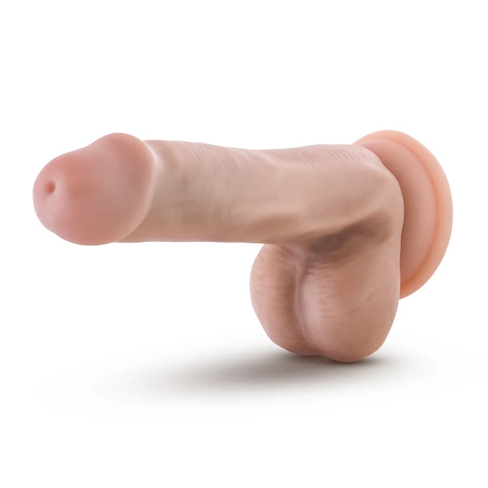 Dr. Skin Silicone Dr. Daniel 6.5 in. Posable Dildo with Balls Beige thumbnail 4