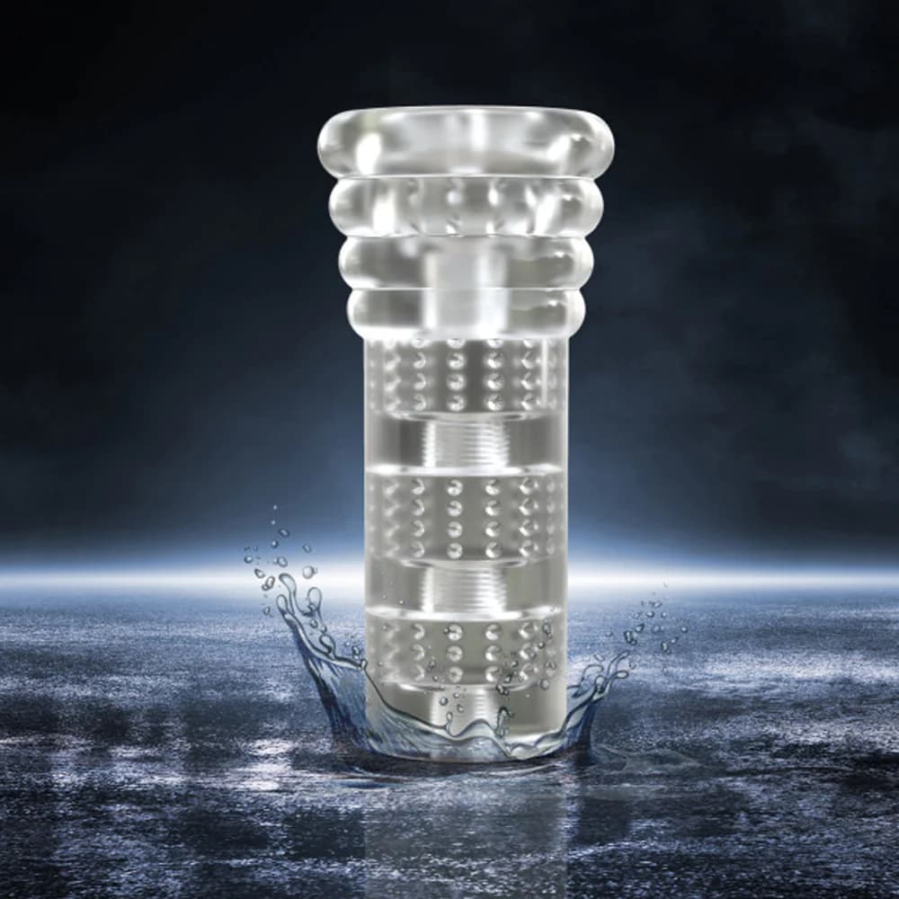 M for Men All Nighter Glow in the Dark Textured Stroker Clear thumbnail 4