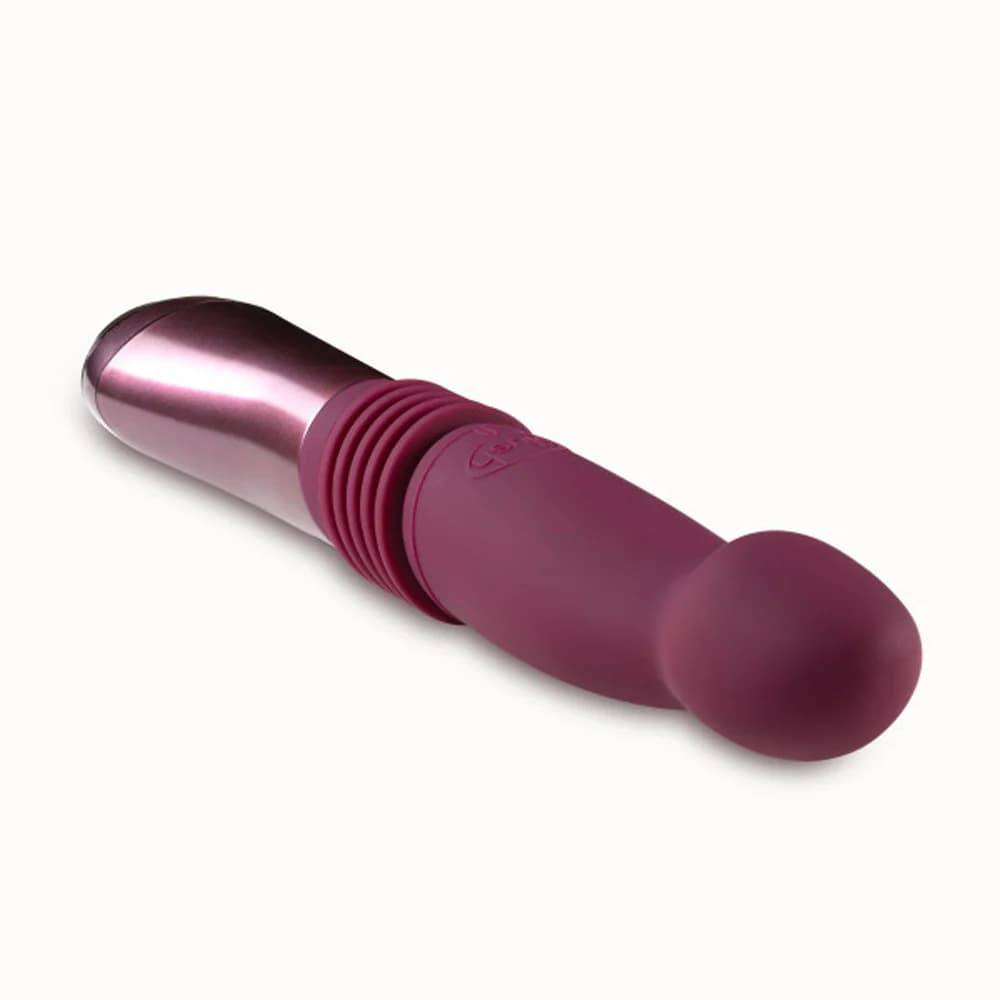 Temptasia Trixie Rechargeable 10 in. Silicone Thrusting Dildo Wine thumbnail 2