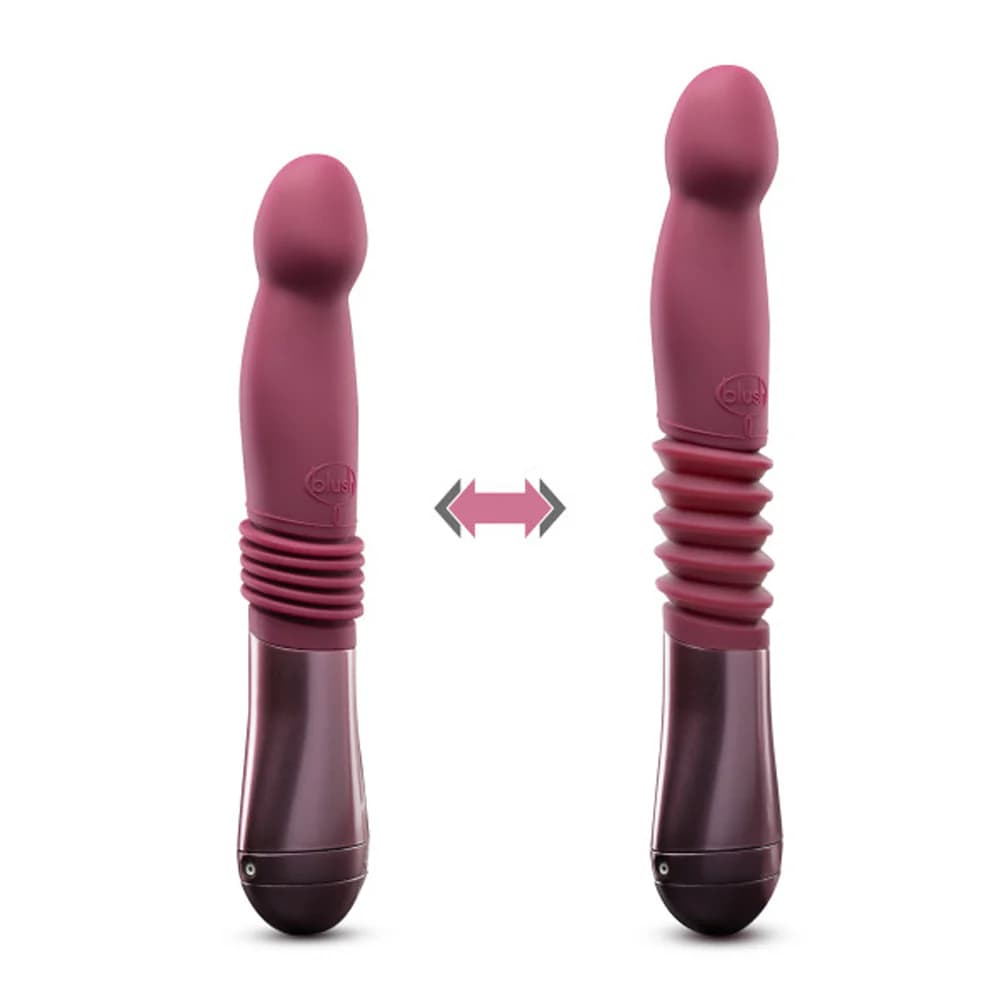 Temptasia Trixie Rechargeable 10 in. Silicone Thrusting Dildo Wine thumbnail 4