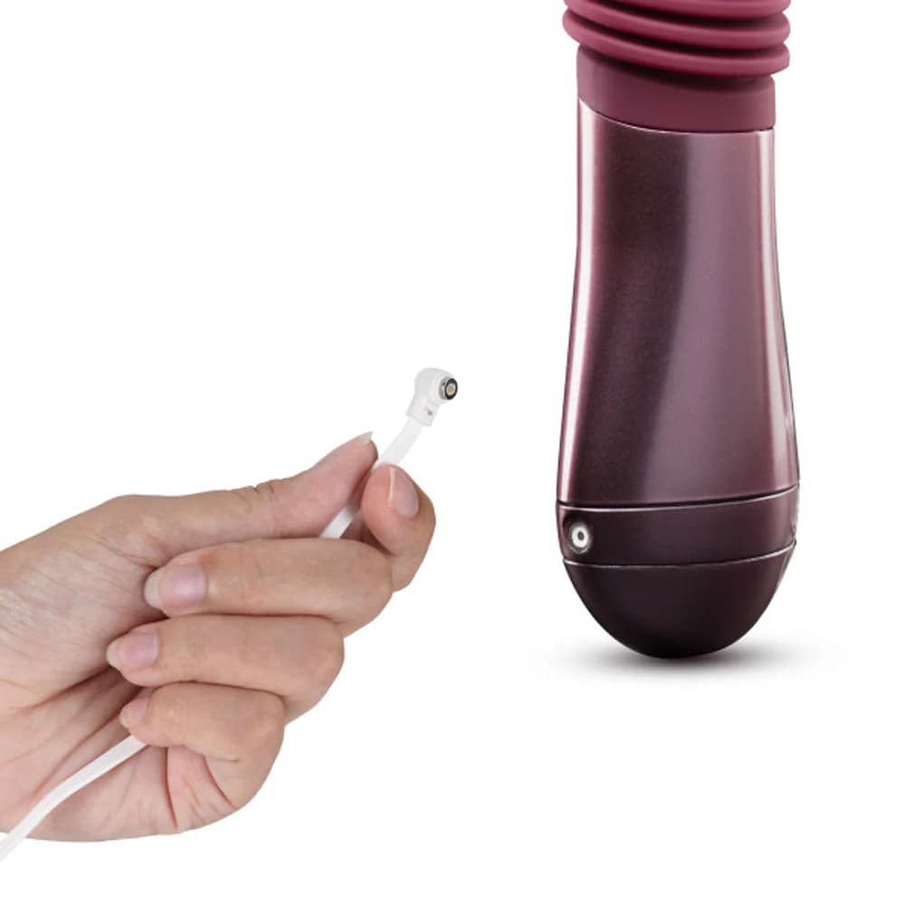 Temptasia Trixie Rechargeable 10 in. Silicone Thrusting Dildo Wine thumbnail 5