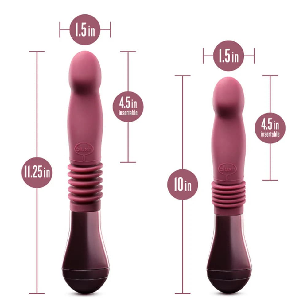 Temptasia Trixie Rechargeable 10 in. Silicone Thrusting Dildo Wine thumbnail 7