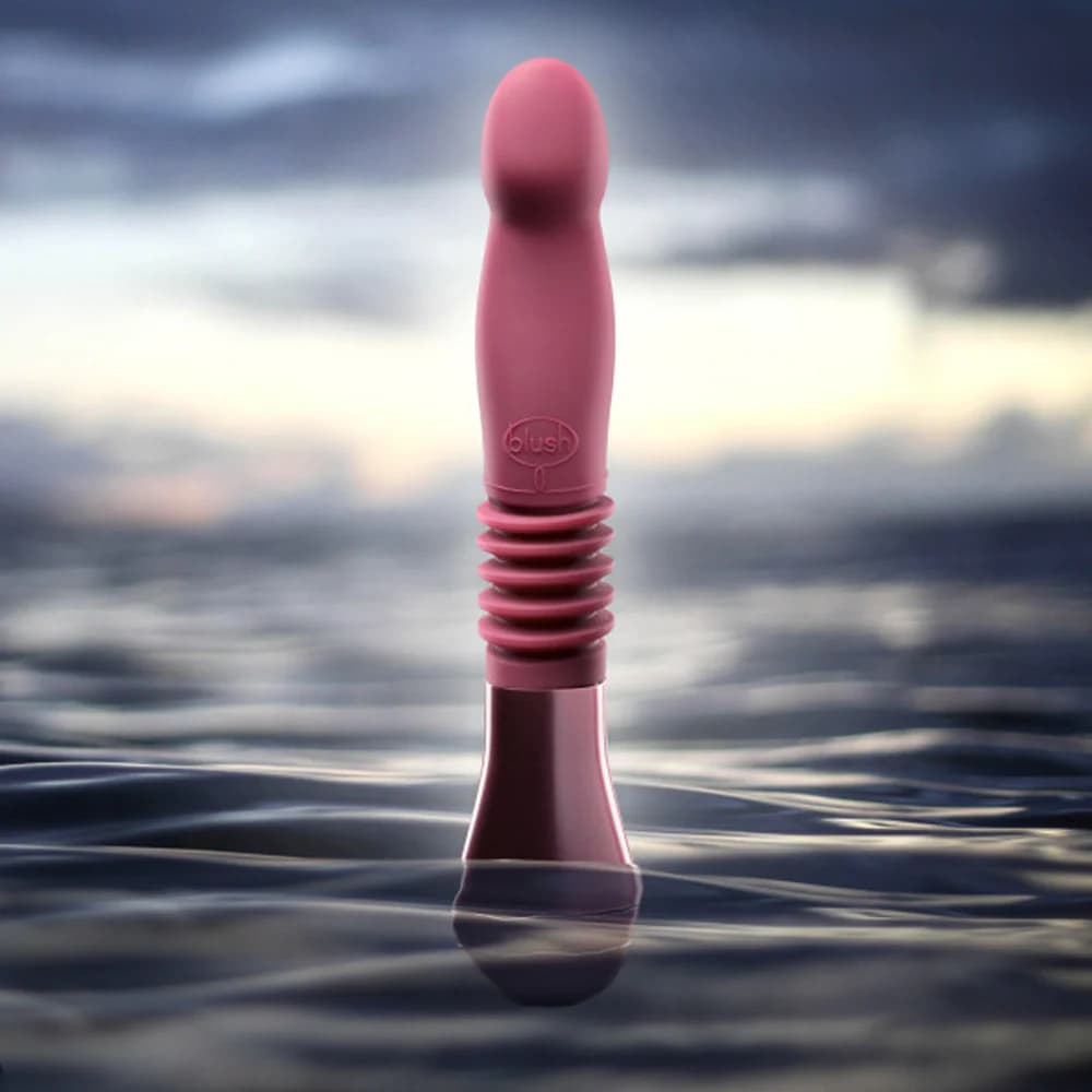Temptasia Trixie Rechargeable 10 in. Silicone Thrusting Dildo Wine thumbnail 9