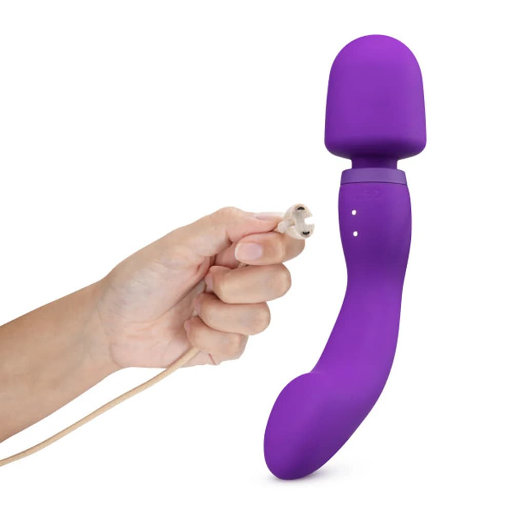 Wellness Dual Sense Rechargeable Silicone Dual Ended G-Spot & Wand Vibrator Purple thumbnail 5