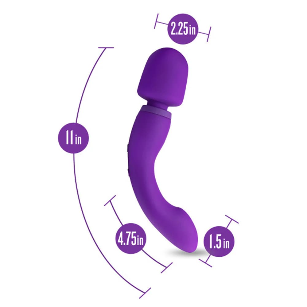Wellness Dual Sense Rechargeable Silicone Dual Ended G-Spot & Wand Vibrator Purple thumbnail 10