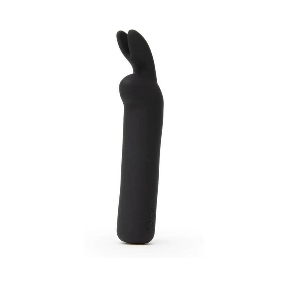 Happy Rabbit Rechargeable Silicone Bullet Vibrator With Ears Black thumbnail 2