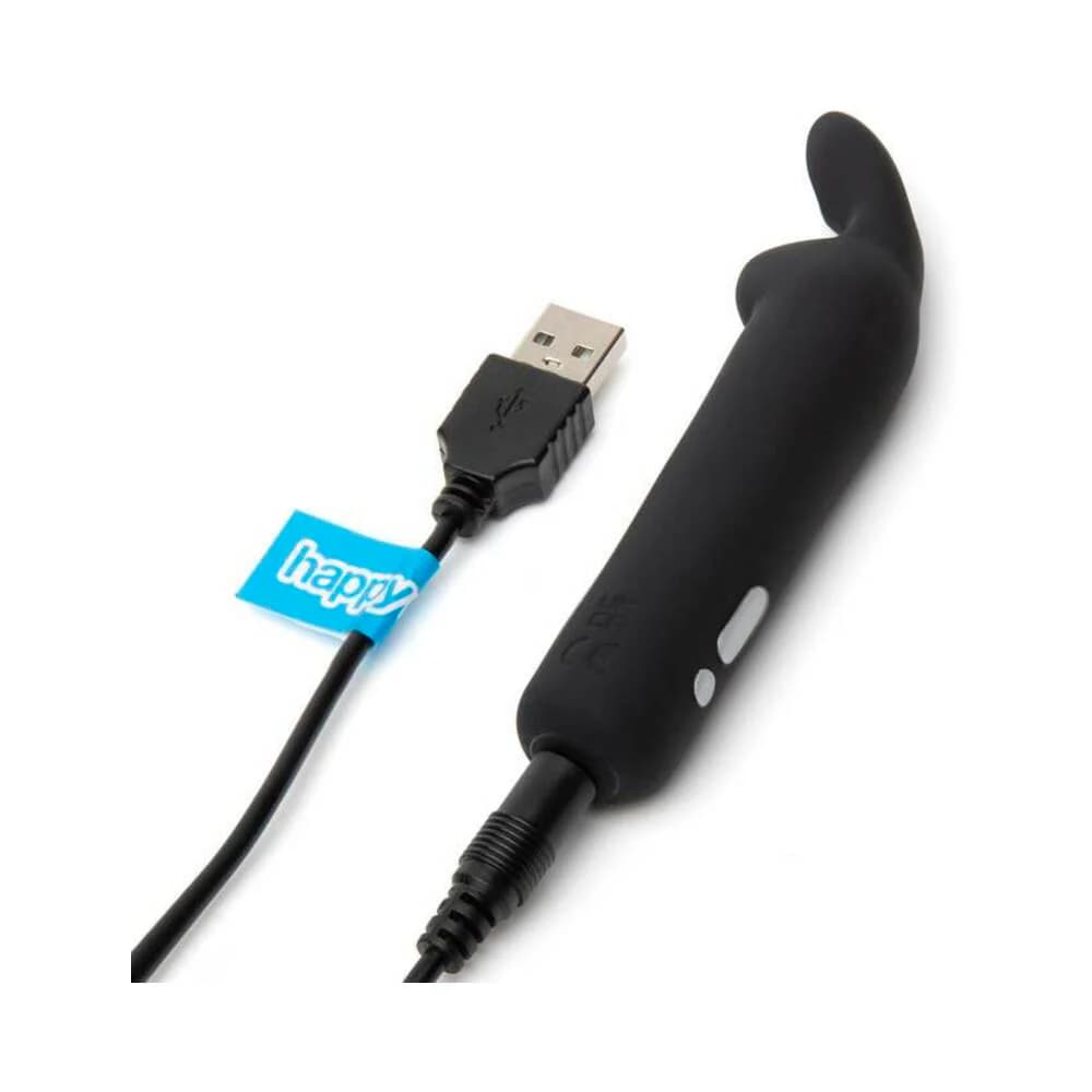 Happy Rabbit Rechargeable Silicone Bullet Vibrator With Ears Black thumbnail 4