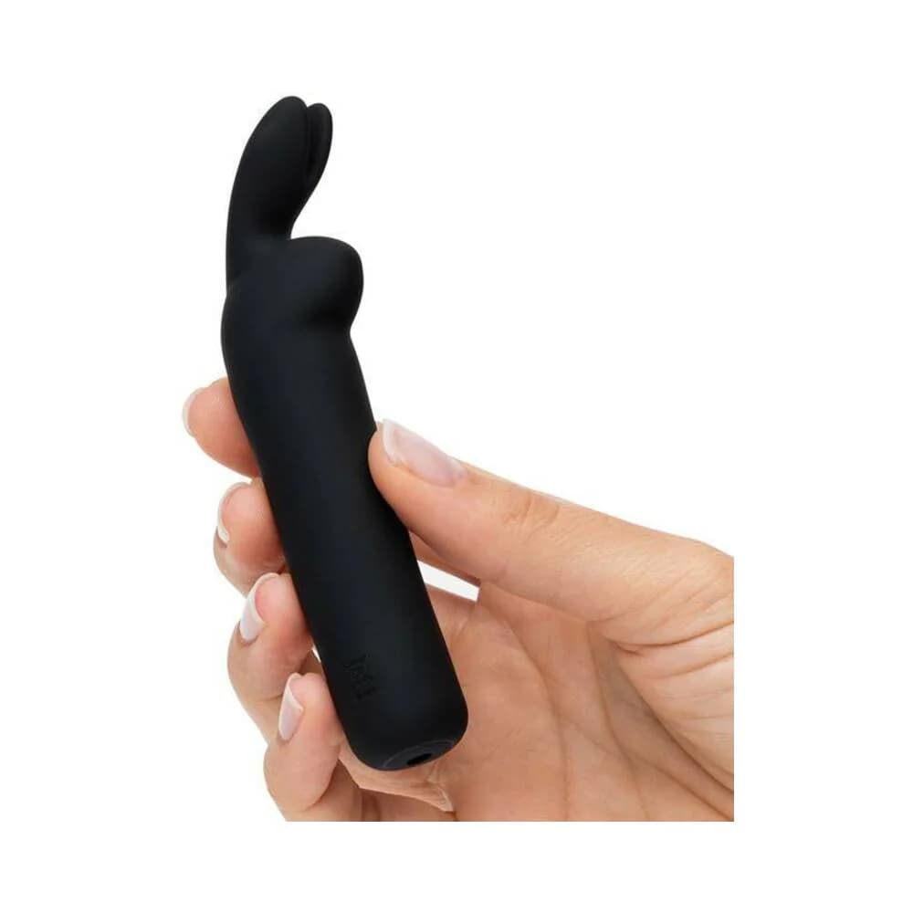 Happy Rabbit Rechargeable Silicone Bullet Vibrator With Ears Black thumbnail 5