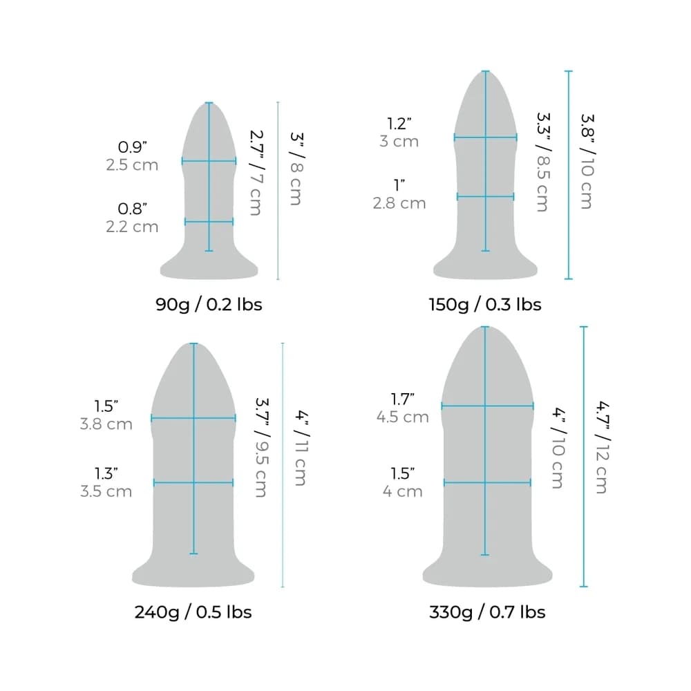 b-Vibe 4-Piece Anal Dilators Glass Plug Set thumbnail 8