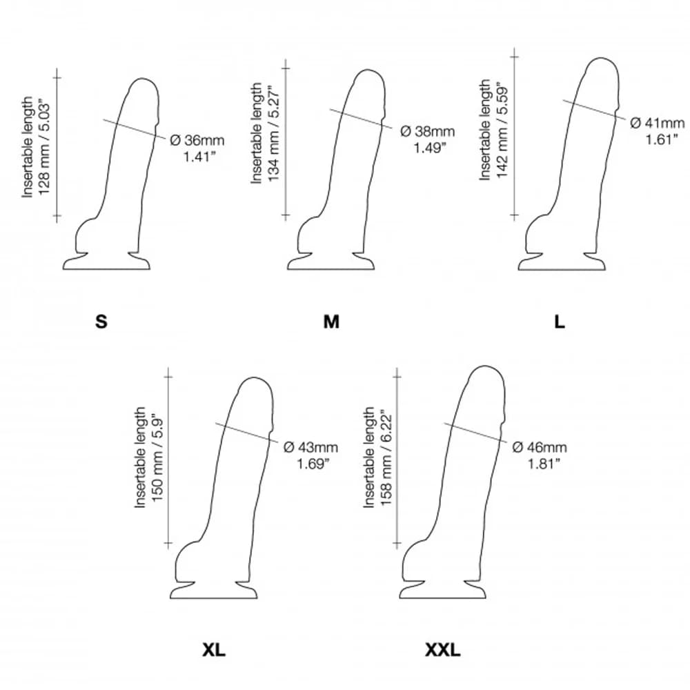 Strap-On-Me Realistic Collection Sliding Skin Dual-Density Silicone Dildo Fuchsia S thumbnail 5