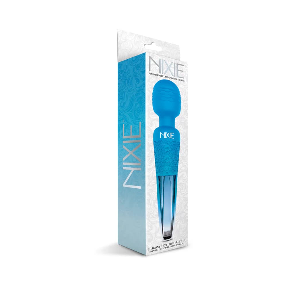 Nixie Rechargeable Wand Massager Blue Ombre Metallic thumbnail 2