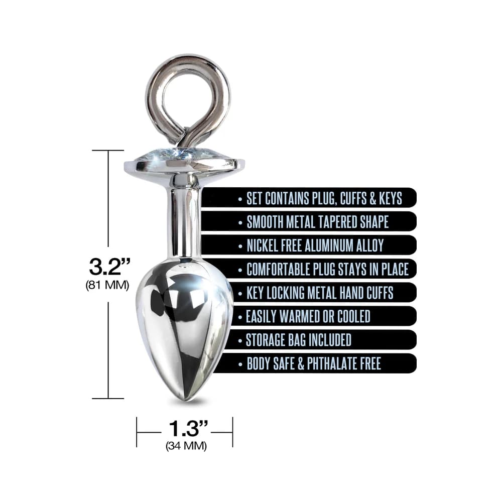 Nixie Metal Butt Plug & Handcuffs Set Silver thumbnail 6
