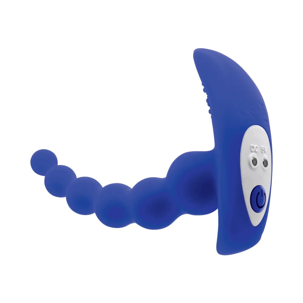 Gender X Beaded Pleasure Rechargeable Remote-Controlled Vibrating Silicone Probe Vibrator Blue thumbnail 9