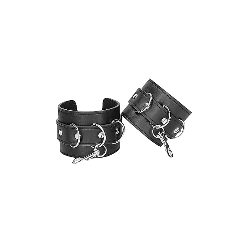 Ouch! Black & White Bonded Leather Hogtie With Hand & Ankle Cuffs Black thumbnail 6