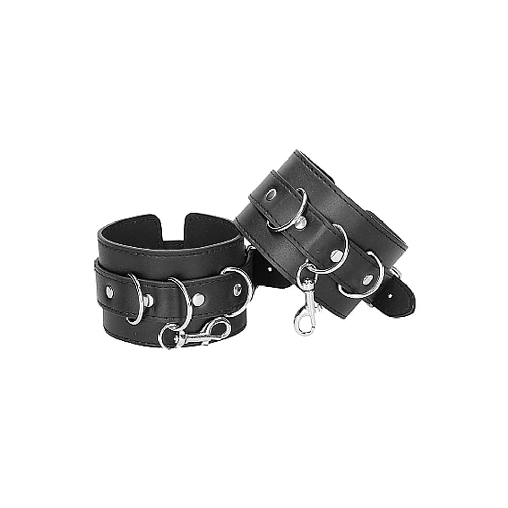 Ouch! Black & White Bonded Leather Hogtie With Hand & Ankle Cuffs Black thumbnail 7