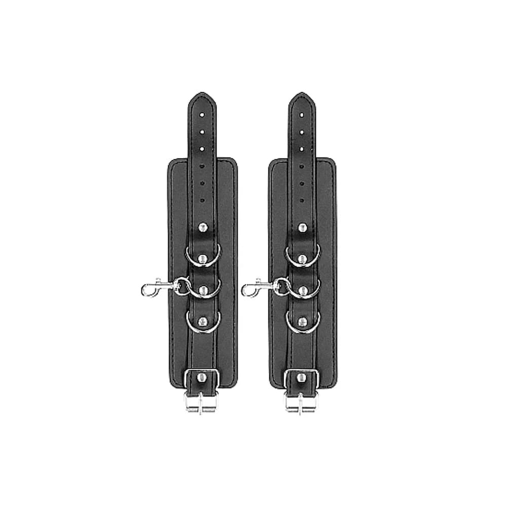 Ouch! Black & White Bonded Leather Hogtie With Hand & Ankle Cuffs Black thumbnail 8